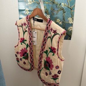 Brand new Zara embroidered vest